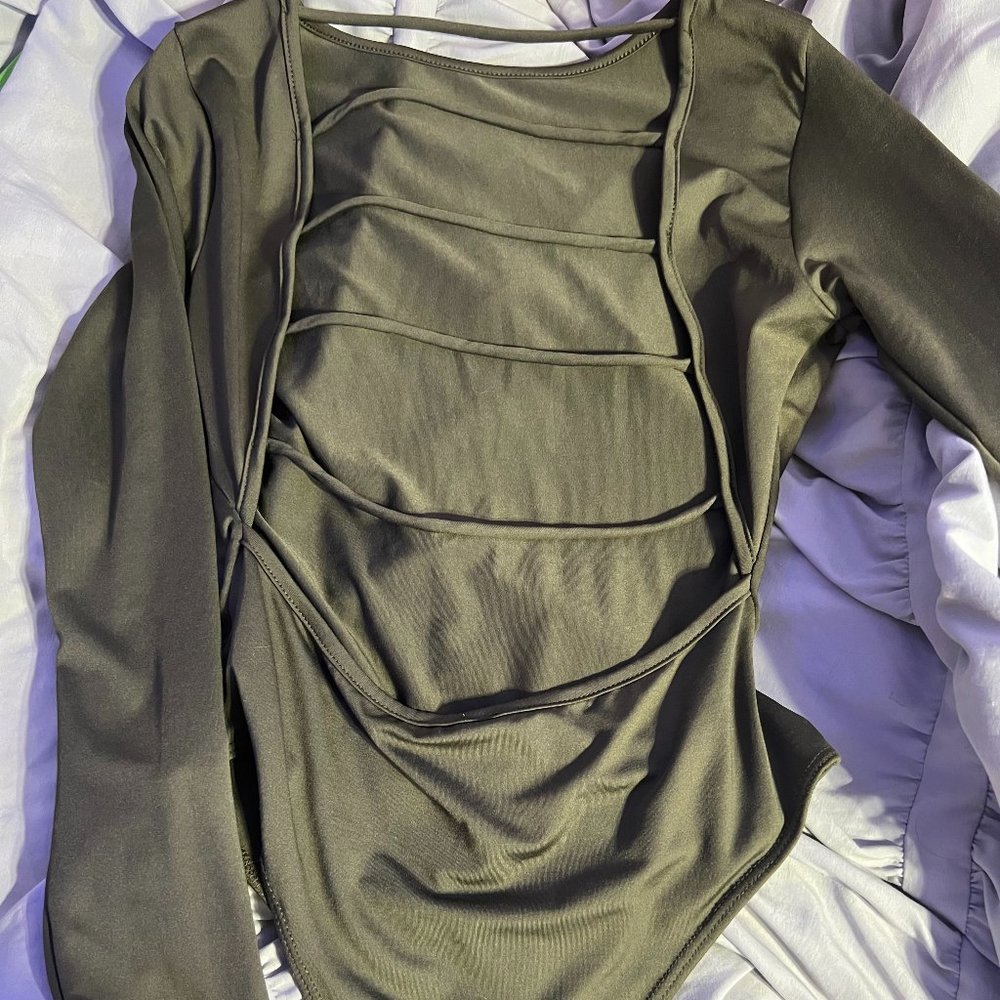 Strappy Green Bodysuit